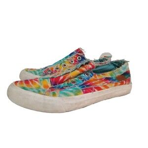 Blowfish Malibu Slide On Distressed Tie Die Sneaker Size 8 Canvas Low Top